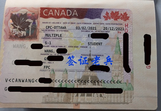 Psed Ms Wang's student visa